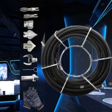 50 Ft Drain Auger Plumbing Snake Clog Cable 5/8 In.Sewer Pipe Cleaner Durable 