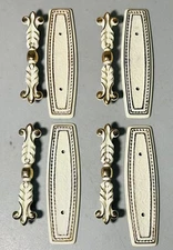 Lot-4 Vtg Amerock Bonaventure Regency White Gold Pull & Backplate BP75240-FWB