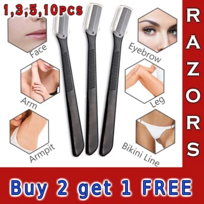 10pcs Eyebrow Razor Dermaplaning Facial Brow Trimmer Shaper Tool Hair Shaver