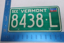 Vermont VT License Plate Tag 1976 76 8438-L