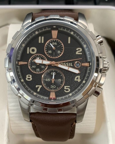 Fossil FS4828 Dean Black Dial Leather 
