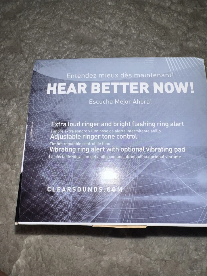 Clear Sounds CR200 Anillo Transparente Amplificado Teléfono Anillo Señalizador Nuevo- Foto 3 de 4