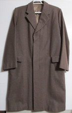 Men's Estate Sale Long Fully Lined Heavy Dress Coat Light Brown Size MED/LG