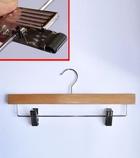 QUALITY WOODEN CLIP HANGERS TROUSER SKIRT SHORTS CLOTHES HANGER 35cm 