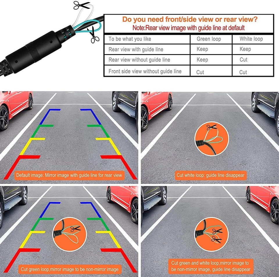 170° CMOS Car Front/Side/Rear View Reverse Backup Night Vision Parking Camera HD - Image 3 of 4