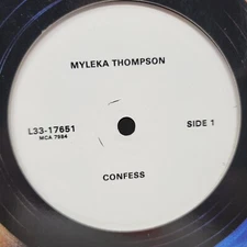 Myleka Thompson Confess white label 12" Vinyl Record Single