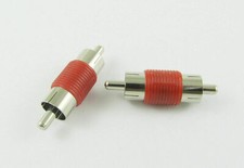 1x RCA Cable Coupler AV Audio Adapter Connector Male to RCA Male Plug Nickel Red