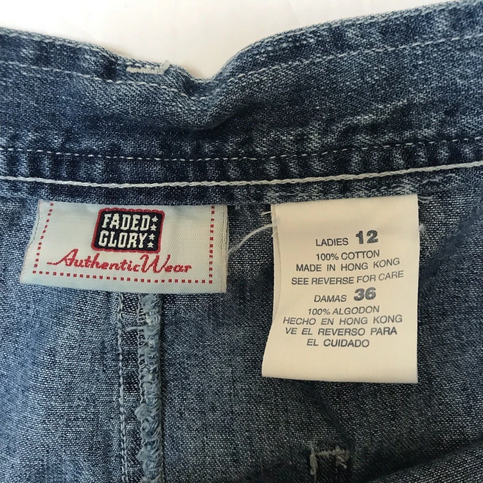 Maxi Falda Vaquera Vintage Mujer 12 28W Bolsillos Años 90 Y2K Vaquera Western Boho Desvanecida Foto 2 de 4