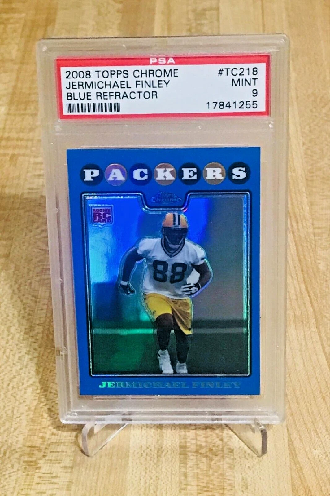 Jermichael Finley Topps Chrome #TC218 Blue Refractor