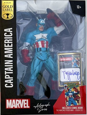 CAPTAIN AMERICA STATUE AMAZING SPIDER-MAN #323 TODD MCFARLANE GOLD LABEL SIGNED