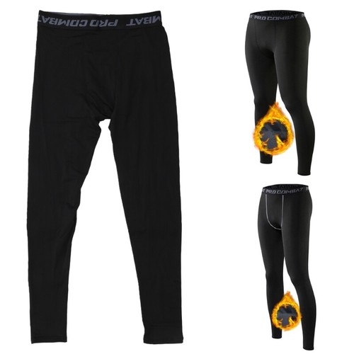 Soft Fleece Lined Leggings Thermal Running Tights Outdoor Cycling Pants for Men - Picture 2 of 26