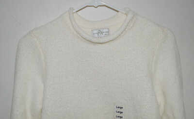 Studio Works Petite Mock Neck Soft Sweater Ivory Medium NWT