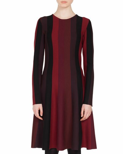 Striped Knit Wool Dress SZ 