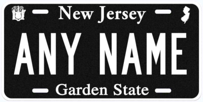 New Jersey Black Silver Personalized Novelty Car Auto License Plate Any Name