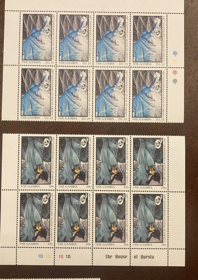 Gambia: 100 Ann, Estatua de la Libertad. SC #681-85 MNH, 1987. Lote # 02-03143 Foto 2 de 4
