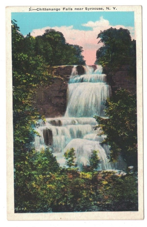 Chittenango Falls Vintage White Border Postcard Syracuse New York