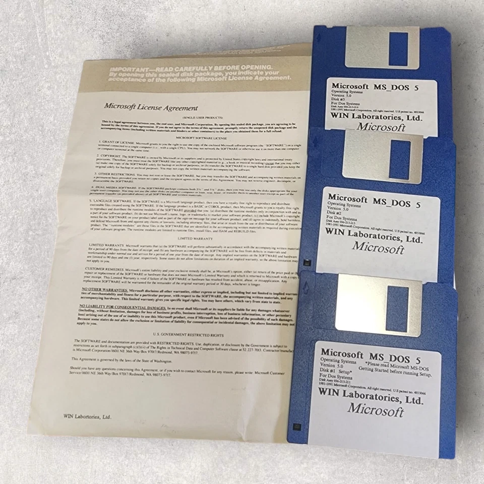 Microsoft MS-DOS Version 5.0 WIN Laboratories COMPLETE System Disk & Users Guide - Image 2 of 4