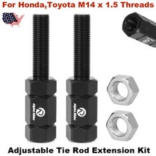 Adjustable Tie Rod Extension Kit M14 x 1.5 Fit Most Honda,Acura,Toyota Aluminum