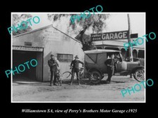OLD LARGE HISTORIC PHOTO OF WILLIAMSTOWN SA THE PERRY Bros MOTOR GARAGE c1925