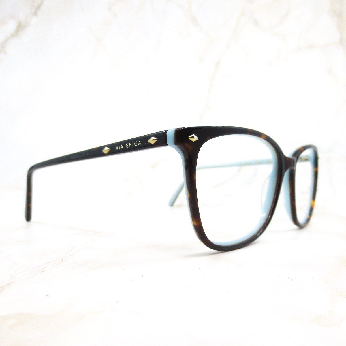 Via Spiga Vintage Tortoise Shell/Light Blue Prescription Glasses Via Spiga Paola Eyeglasses | FramesDirect.com main image 3