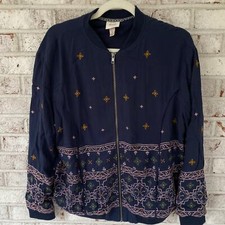 Knox Rose Women's Full Zip Decorative Jacket Size Large