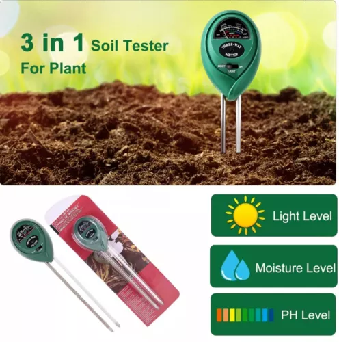 3 in 1 Soil Moister Tester Water pH Light Test Meter Kit Gardening Grass Plants - Picture 1 of 11