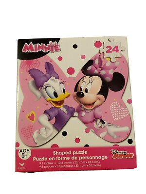 New Disney Minnie Mouse & Daisy Bow Shaped 48 piece Puzzle 9x10 