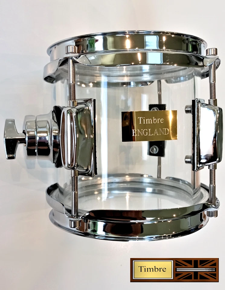 Tambor Tom con rack de 6 pulgadas - acrílico transparente Foto 2 de 4