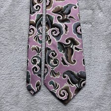 Christian Dior Monsieur Silk Tie Pink Abstract Floral Paisley Made in USA