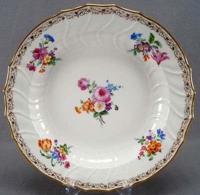 KPM Berlin Hand Painted Floral & Gold Alt Brandenstein Charger Circa 1870-1945
