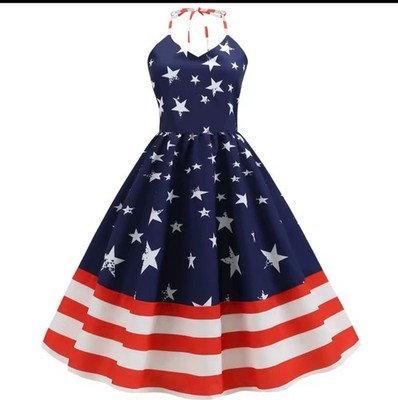 red white blue dress women 4th of July Red White & Blue Plaid Dress