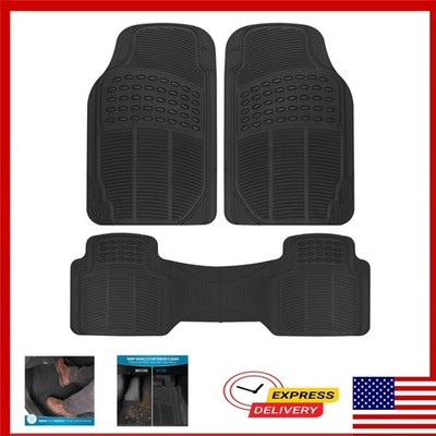 BDK ProLiner Car Floor Mats, Heavy Duty Rubber, Universal Fit, Black