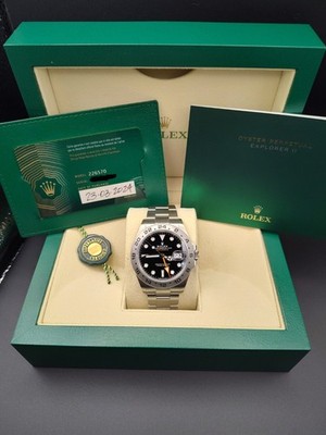 2024 Rolex Explorer II 42mm 226570 Stainless Steel Black Dial FULL KIT