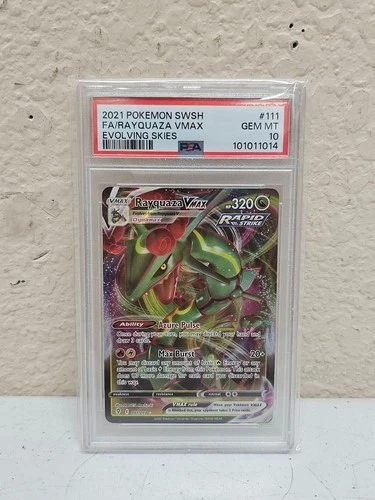 RAYQUAZA VMAX POKEMON HOLO EVOLVING SKIES 111/203 2021 PSA 10 GEM MT