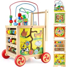 Wooden Activity Cube 6 in 1 Montessori Educational Learning Sensory Toys for 1 Y