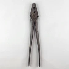 Pliers Knurled Fence Lineman Wire Cutting Long Handle 10" Vintage Unbranded