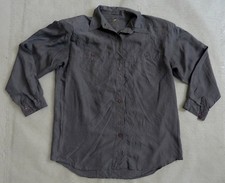 Grande chemise vintage grise en soie pure XL XXL