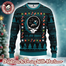 Gratef.ul D.ead X NHL San Jose Shark Ugly Christmas Sweater