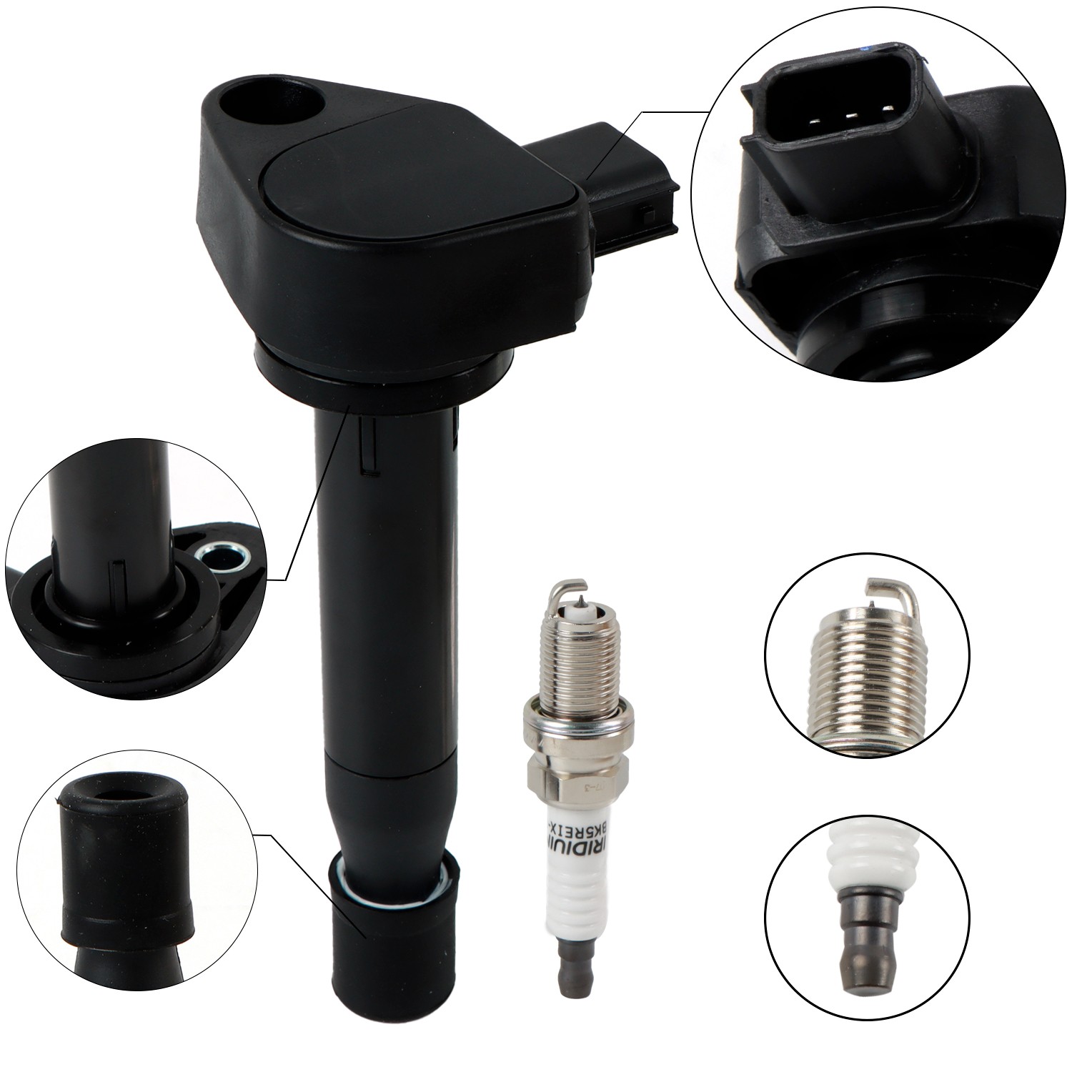 UF242 Ignition Coil Pack and Iridium Spark Plug Set of 6 for Acura CL TL 3.2L V6