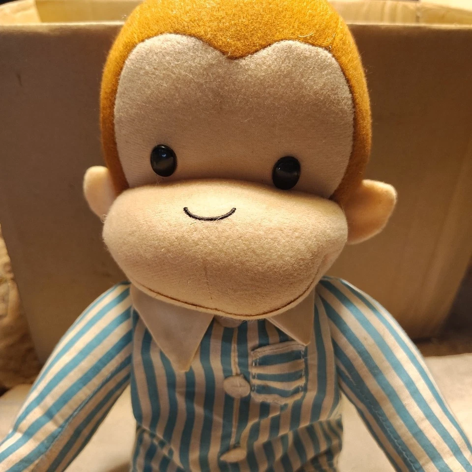 "Curious George en pijama pijamas mono de peluche hora de acostarse 14"" Kellytoy peluche" Foto 2 de 4