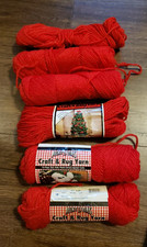 Aunt Lydia  s Craft  Rug Yarn 120 Red About 250 YDS Some New Some Cut
