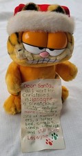 Vintage Garfield Dear Santa Christmas List Plush Stuffed Animal