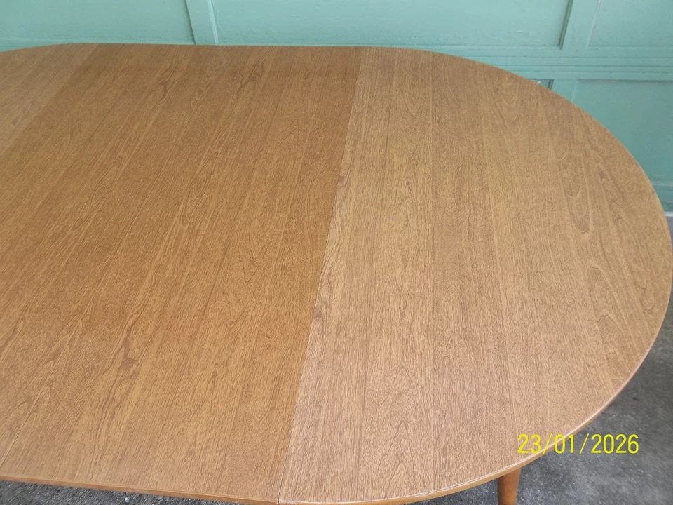 Mesa de comedor laminada extensible vintage ETHAN ALLEN con 2 hojas Foto 3 de 4