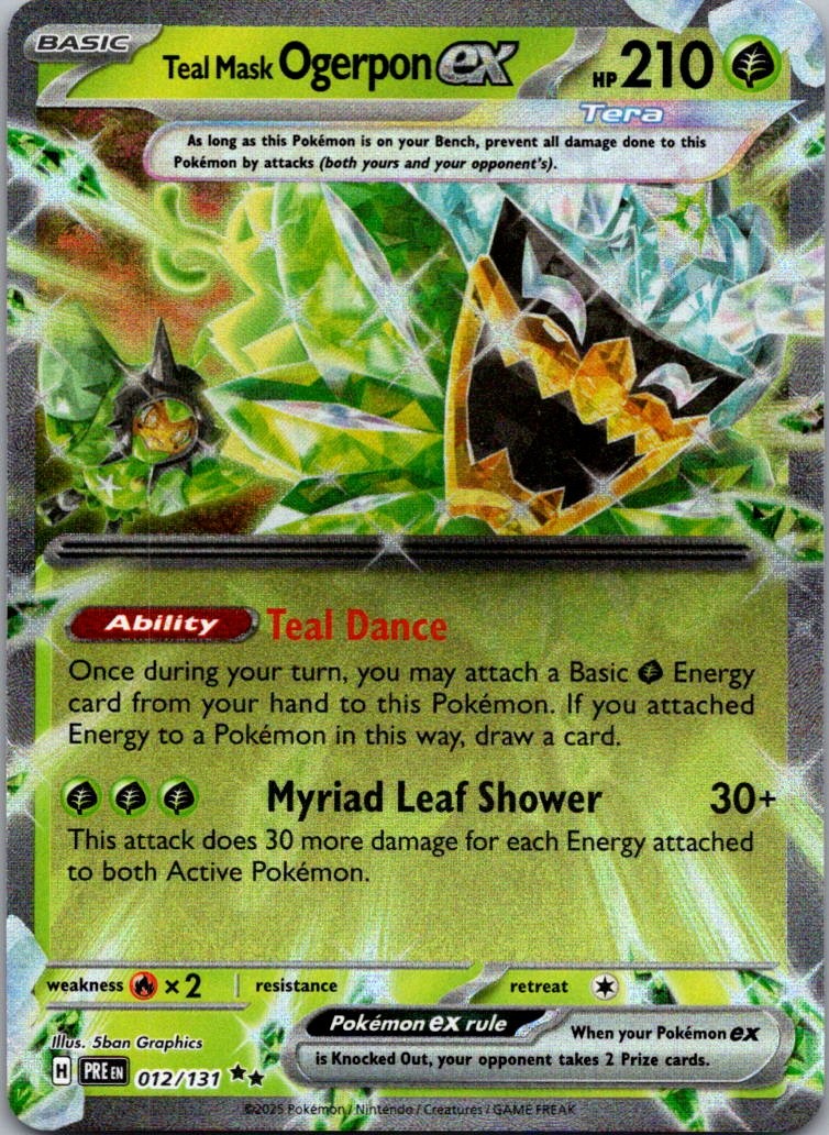 Teal Mask Ogerpon ex Double Rare SV: Prismatic Evolutions 012/131 NM