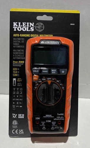 NEW Klein Tools MM420 Auto-Ranging Digital Multimeter CAT III 600V - product listing photo