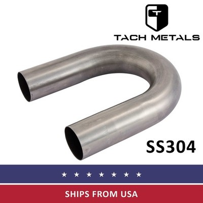 3'' 76mm 180 Degree Exhaust Mandrel U Bend 304 Stainless Steel 16 gauge 1.5D