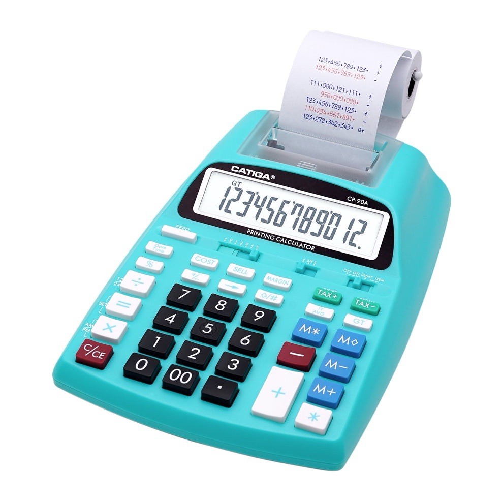 12-Digit Light Blue CP-90A Printing Calculator for Business-image