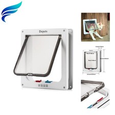 Large Cat Door Outer Size 9.9" x 9.2", 4 Way Locking Cat Flap Door for Interi...