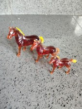Set Of 3 Vintage Plastic Horses