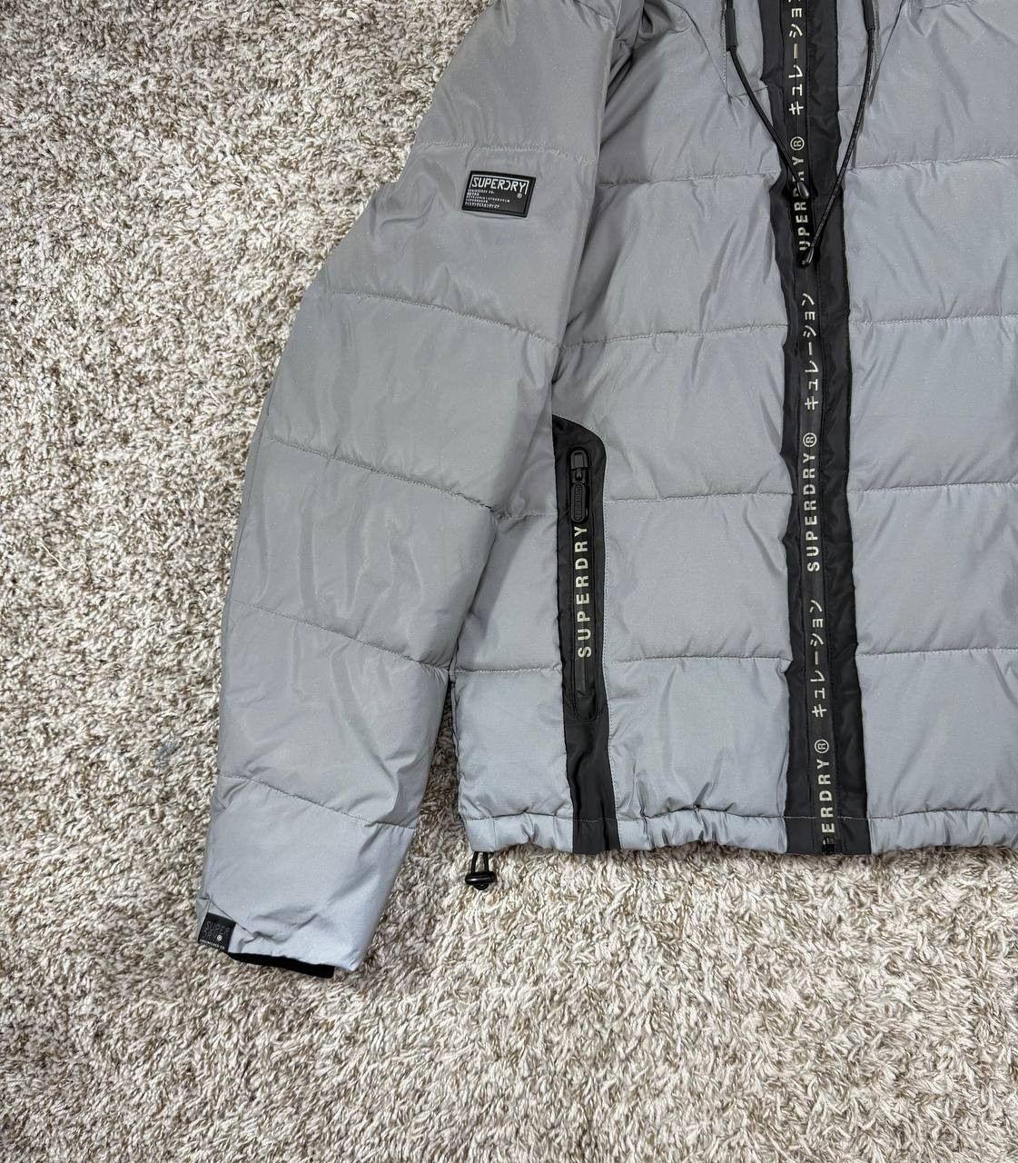 Superdry Reflective Padded Down Jacket Light Gray… - image 4